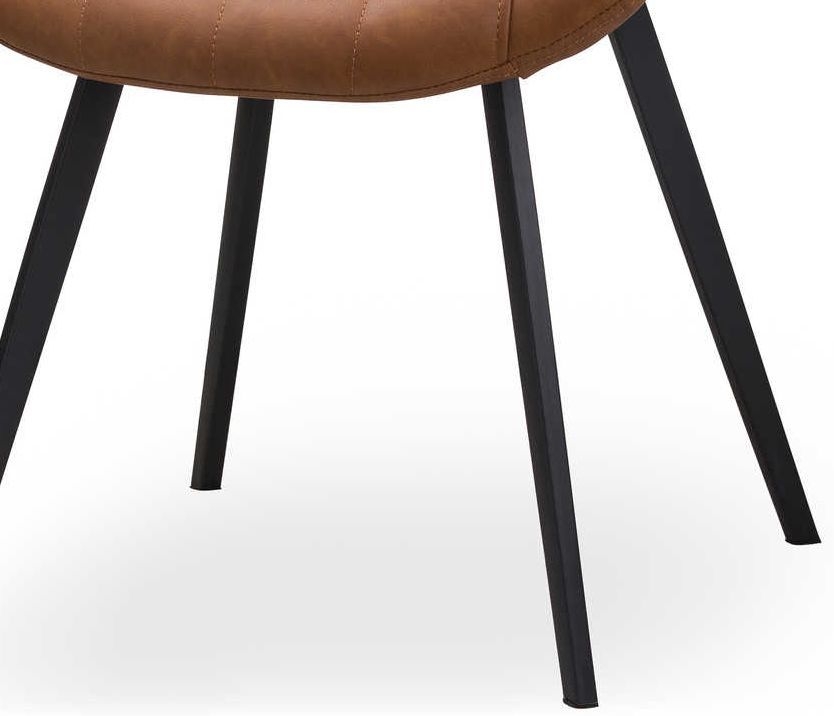 Product photograph of Casteel Tan Brown Faux Leather Dining Chair Sold In Pairs from Choice Furniture Superstore.