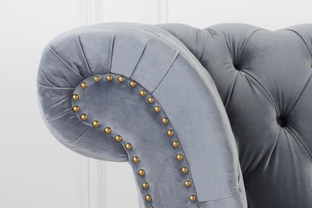 Product photograph of Chester Fabric Tufted 3 Seater Sofa - Comes In Grey And Midnight Blue Options from Choice Furniture Superstore.
