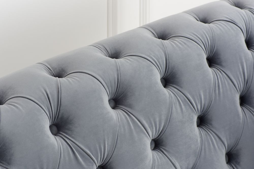 Product photograph of Chester Fabric Tufted 3 Seater Sofa - Comes In Grey And Midnight Blue Options from Choice Furniture Superstore.