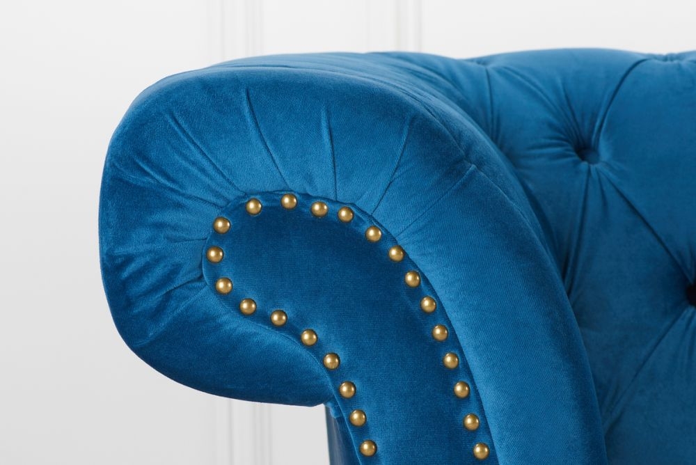 Product photograph of Chester Blue Velvet Fabric 3 Seater Sofa from Choice Furniture Superstore.
