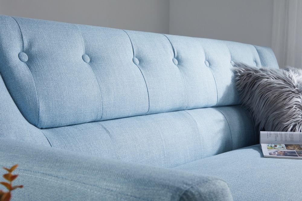 Product photograph of Lambeth Blue Fabric 3 Seater Sofa from Choice Furniture Superstore.