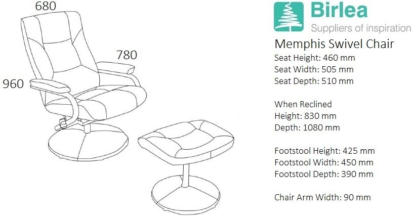 Product photograph of Memphis Tan Leather Swivel Recliner Chair And Footstool from Choice Furniture Superstore.