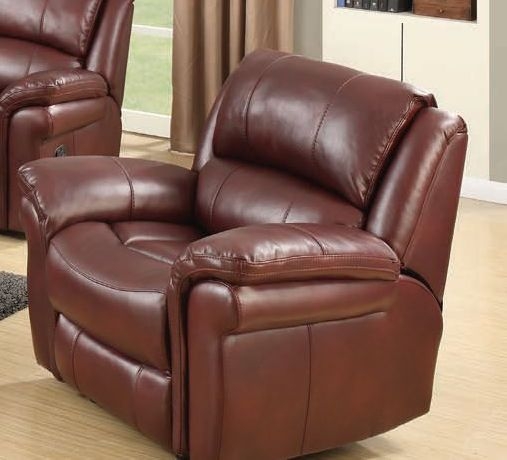 Product photograph of Farnham Burgundy Leather Recliner Armchair from Choice Furniture Superstore.