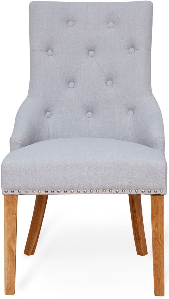 Product photograph of Mobel Oak Leg Fabric Dining Chair Sold In Pairs from Choice Furniture Superstore.