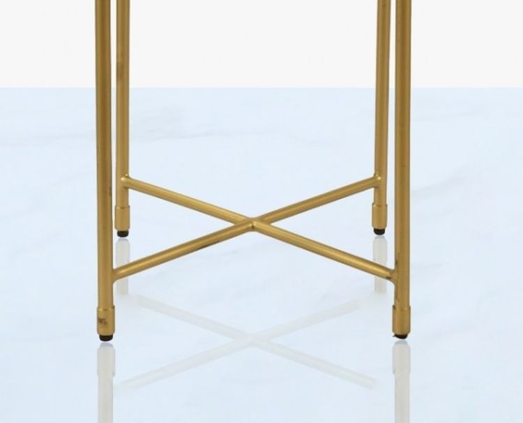 Product photograph of Value Mira End Table - Natural Wood And Gold from Choice Furniture Superstore.