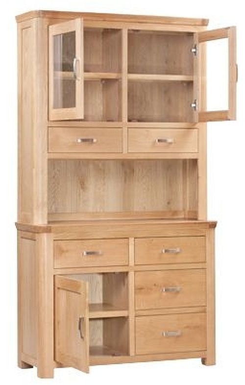 Product photograph of Treviso Oak Buffet Hutch from Choice Furniture Superstore.