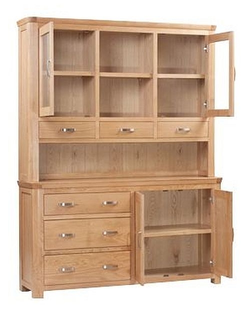 Product photograph of Treviso Oak Large Buffet Hutch from Choice Furniture Superstore.