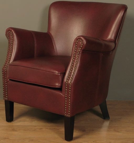 Product photograph of Harlow Burgundy Leather Armchair from Choice Furniture Superstore.