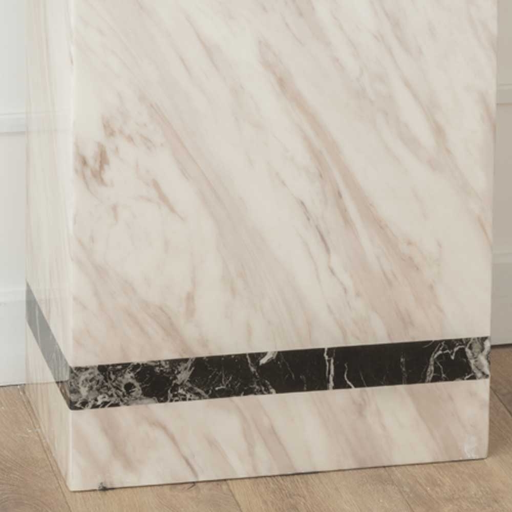 Product photograph of Rome Marble Console Table Cream Rectangular Top With Pedestal Base from Choice Furniture Superstore.