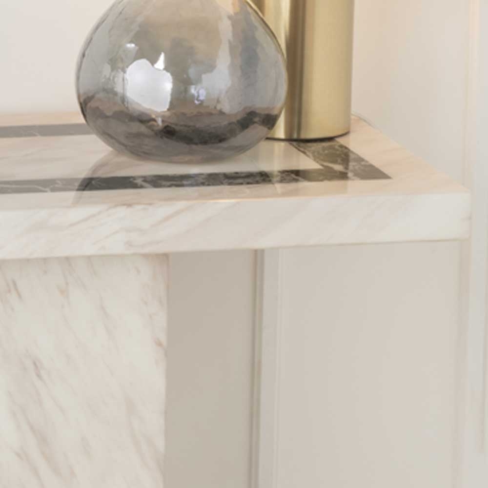 Product photograph of Rome Marble Console Table Cream Rectangular Top With Pedestal Base from Choice Furniture Superstore.