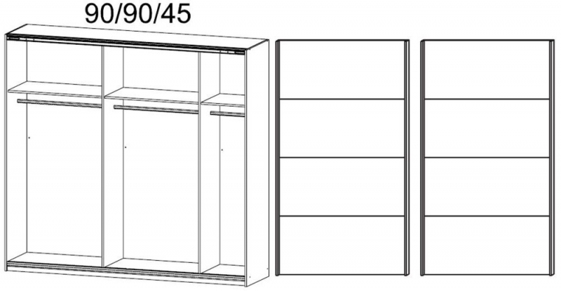 Product photograph of Rauch Quadra 226cm White 2 Door Sliding Wardrobe from Choice Furniture Superstore.