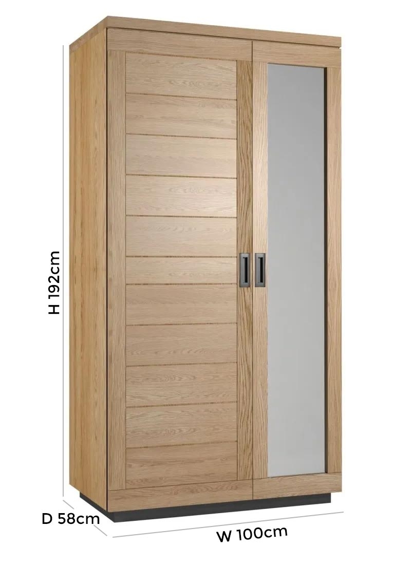 Product photograph of Fusion Oak 2 Door Wardrobe from Choice Furniture Superstore.