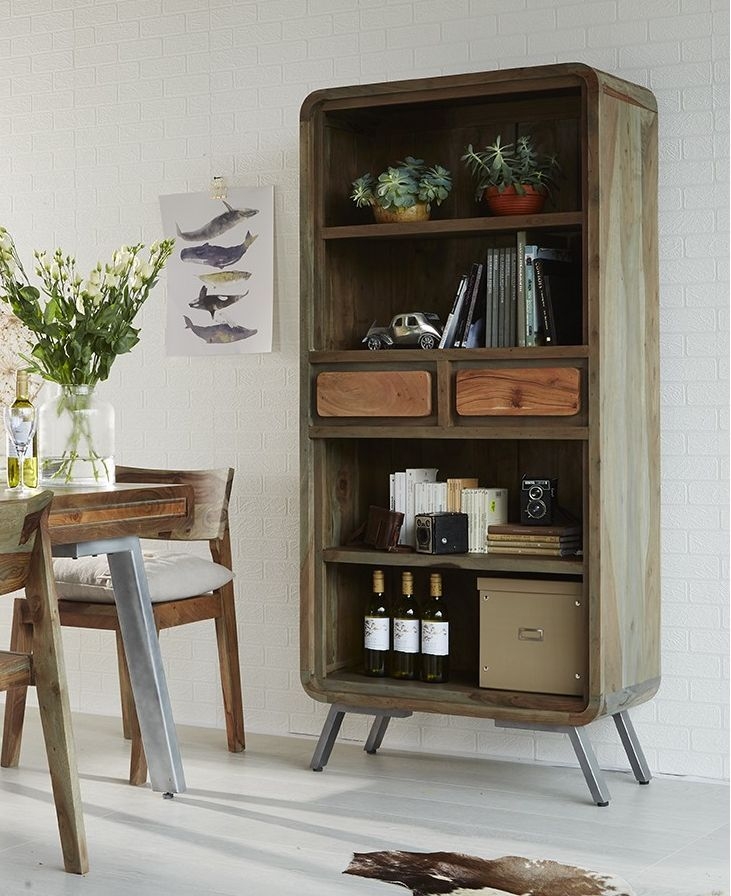 Product photograph of Aspen Industrial Acacia Wood Large Bookcase from Choice Furniture Superstore.