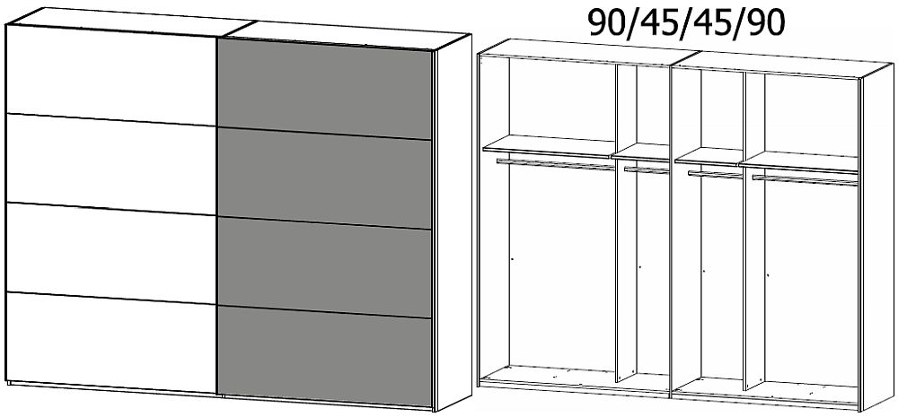 Product photograph of Rauch Beluga Extra 270cm Oak And White 2 Door Sliding Wardrobe from Choice Furniture Superstore.