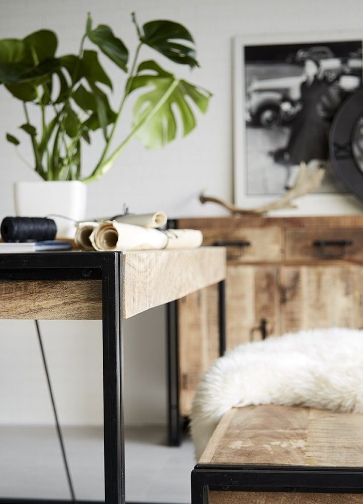 Product photograph of Cosmo Industrial Style Wooden 6 Seater Dining Table from Choice Furniture Superstore.