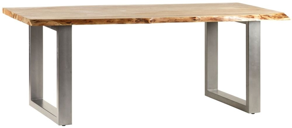 Product photograph of Live Edge Solid Acacia Wood 8 Seater Dining Table from Choice Furniture Superstore.