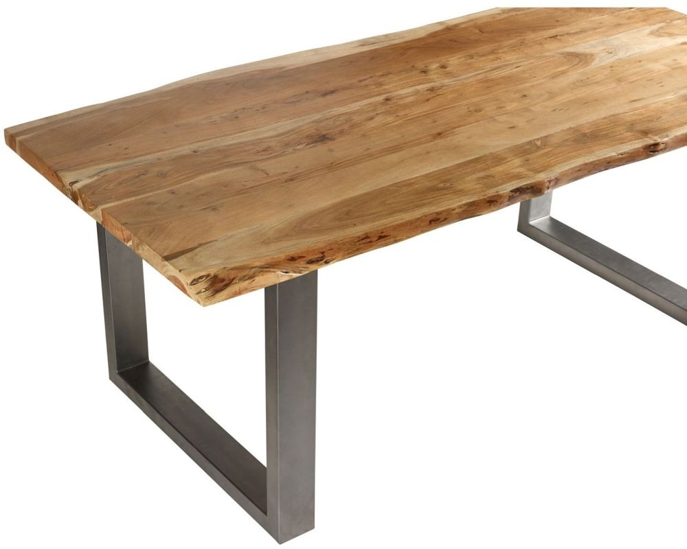 Product photograph of Live Edge Solid Acacia Wood 8 Seater Dining Table from Choice Furniture Superstore.