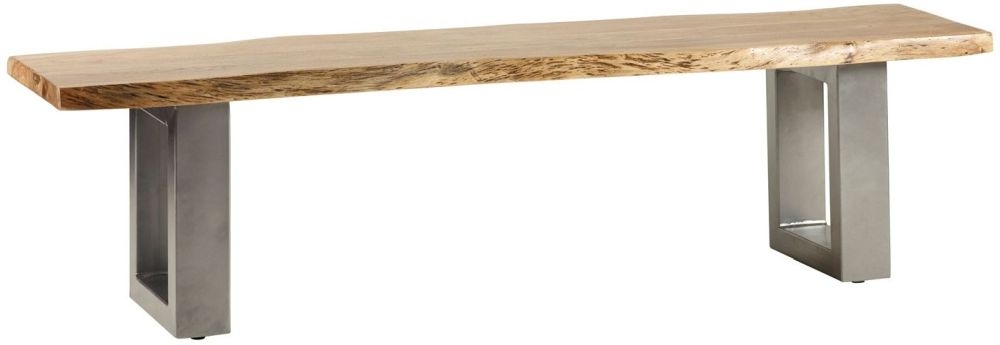 Product photograph of Baltic Live Edge Matt Lacquer Dining Bench from Choice Furniture Superstore.