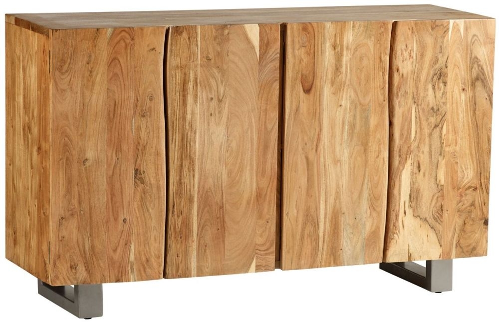 Product photograph of Baltic Live Edge Matt Lacquer 4 Door Sideboard from Choice Furniture Superstore.