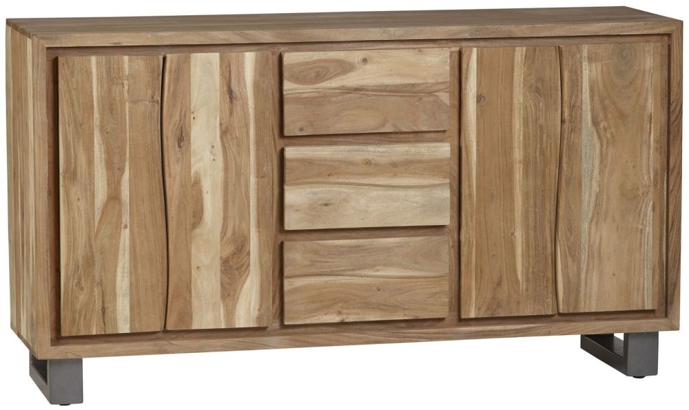 Product photograph of Baltic Live Edge Matt Lacquer 4 Door 3 Drawer Large Sideboard from Choice Furniture Superstore.