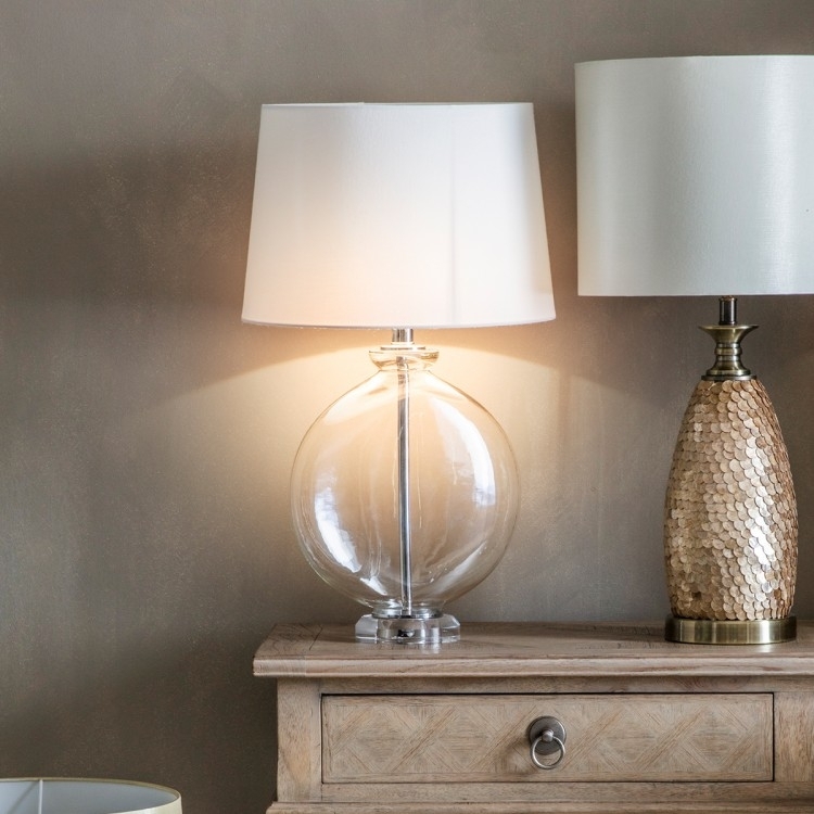 Product photograph of Gideon White Table Lamp from Choice Furniture Superstore.