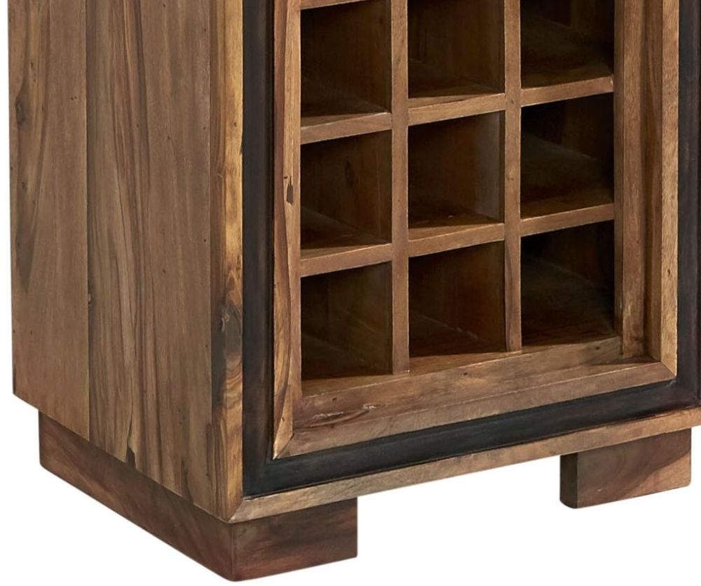 Product photograph of Jodhpur Natural Sheesham Wine Bookcase from Choice Furniture Superstore.