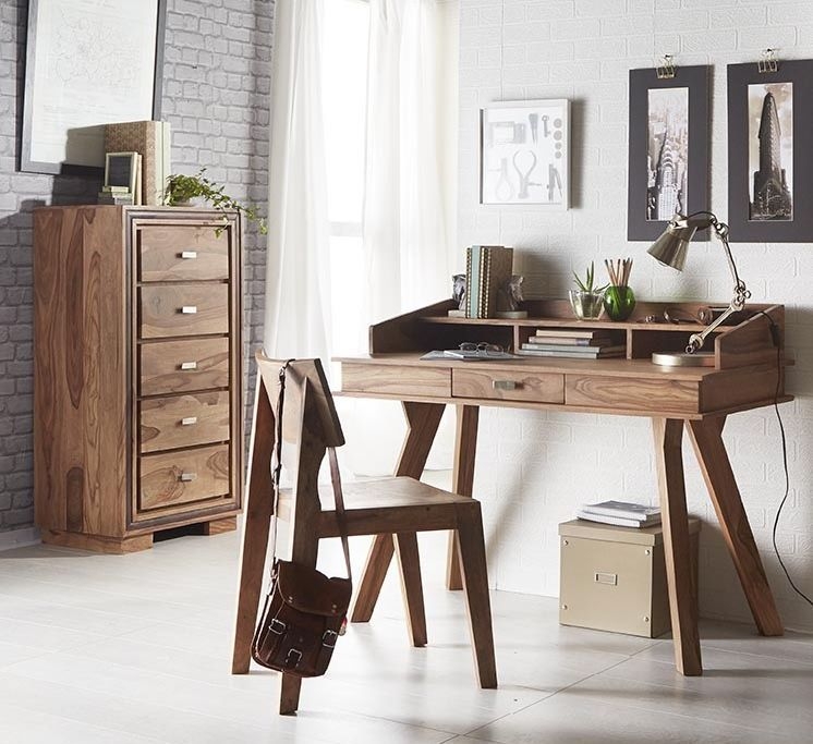 Product photograph of Jodhpur Natural Sheesham Wood Study Desk from Choice Furniture Superstore.