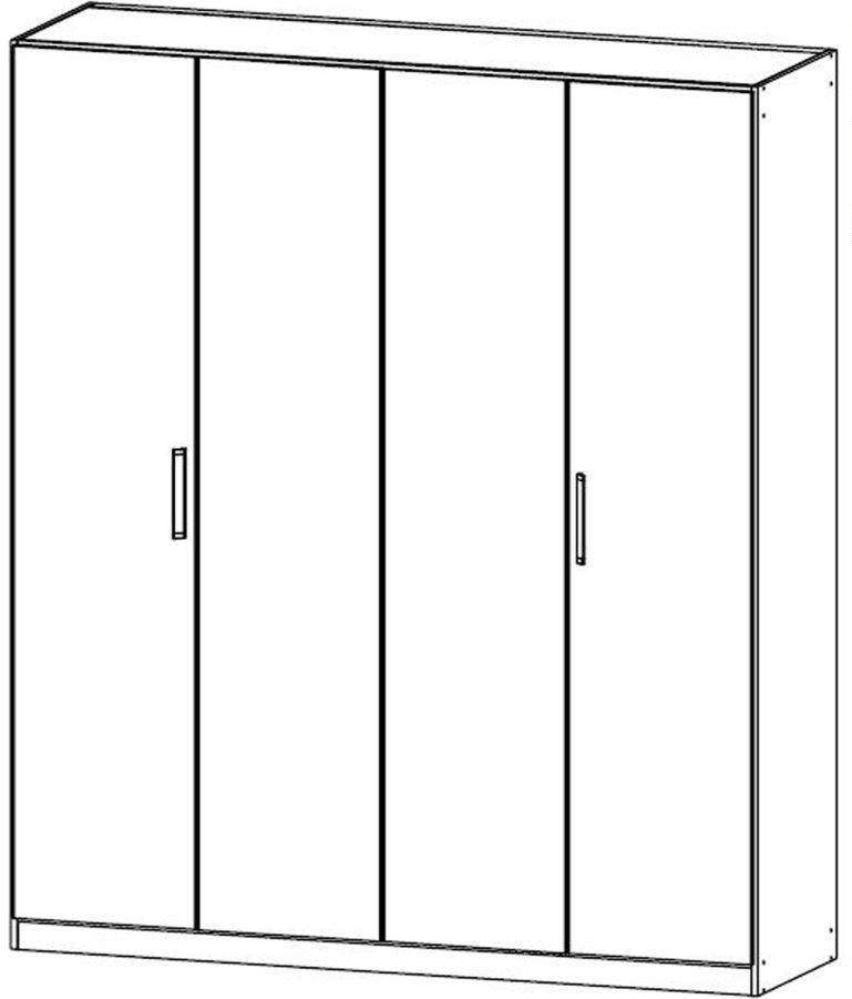 Product photograph of Essensa 4 Door Wardrobe In Oak - W 181cm from Choice Furniture Superstore.