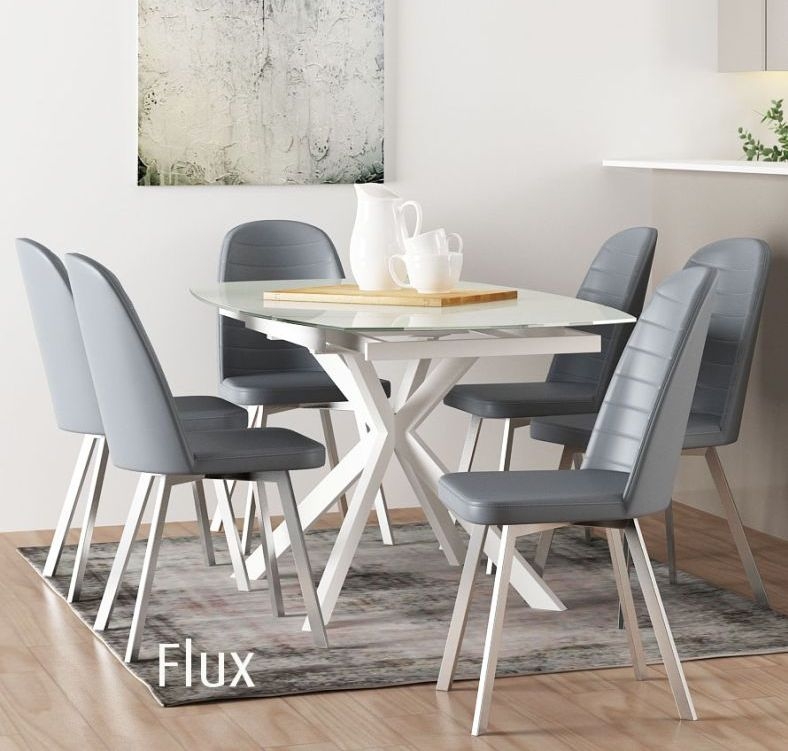 Product photograph of Set Of 2 Flux Grey Faux Leather Dining Chair from Choice Furniture Superstore.