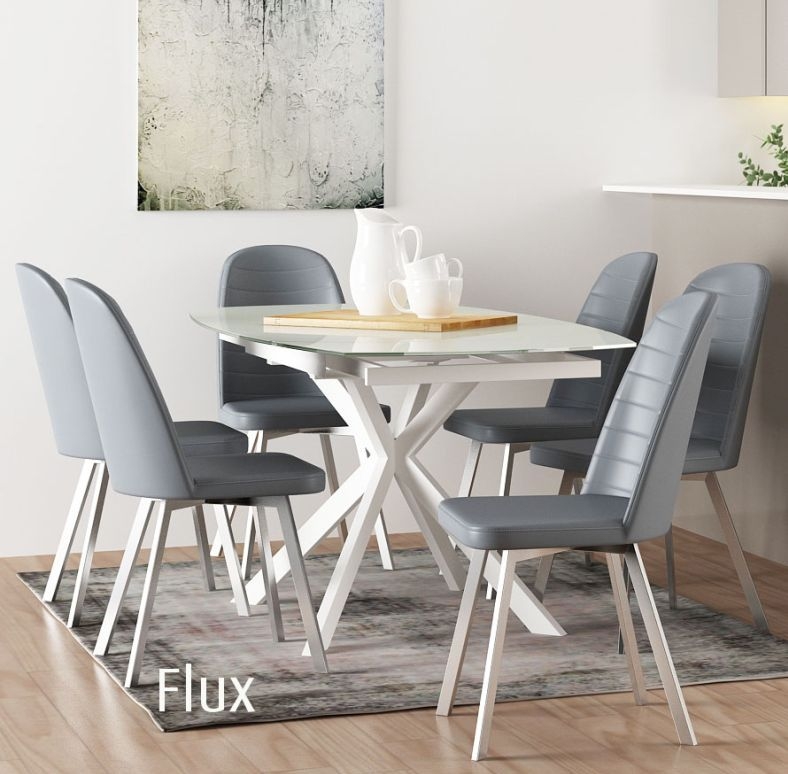 Product photograph of Flux Extending Motion 4 Seater Extending Dining Table - Comes In White Cappuccino And Grey Options from Choice Furniture Superstore.