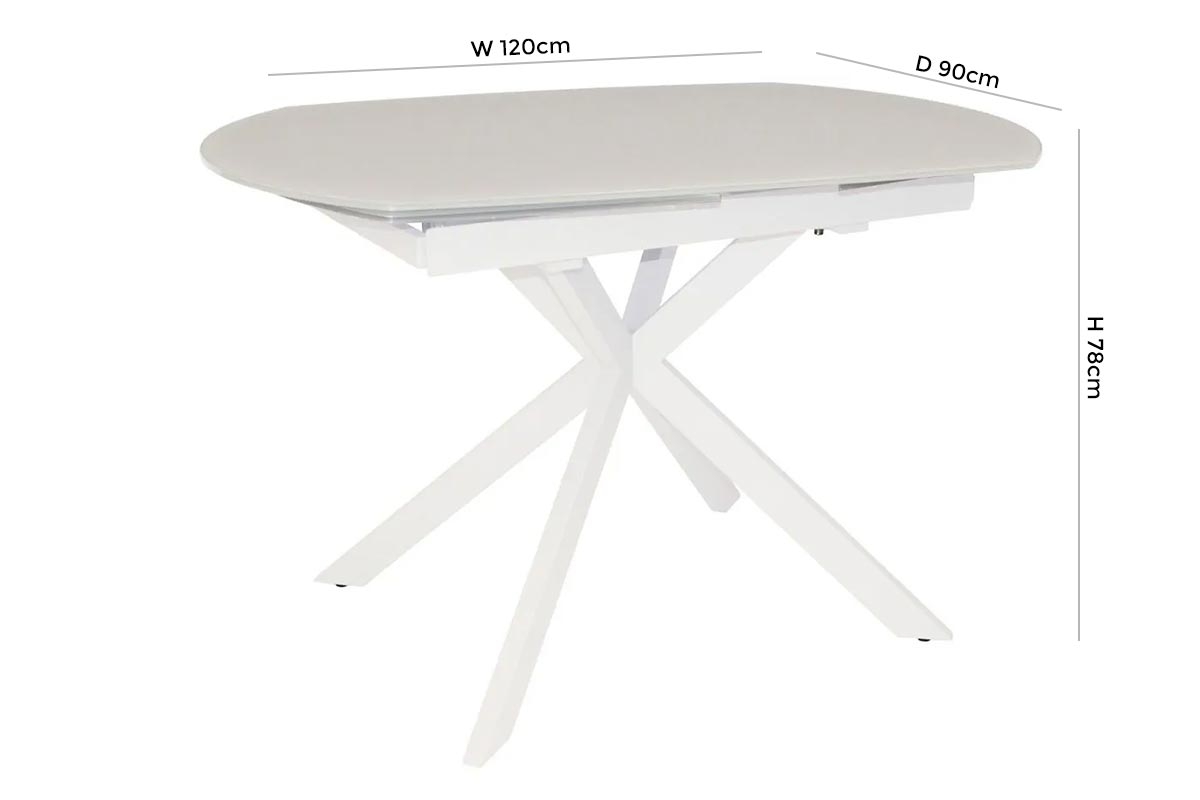 Product photograph of Flux Extending Motion 4 Seater Extending Dining Table - Comes In White Cappuccino And Grey Options from Choice Furniture Superstore.