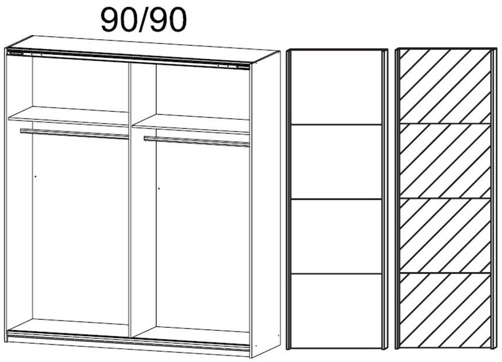 Product photograph of Rauch Quadra 181cm White 2 Door Mirror Sliding Wardrobe from Choice Furniture Superstore.