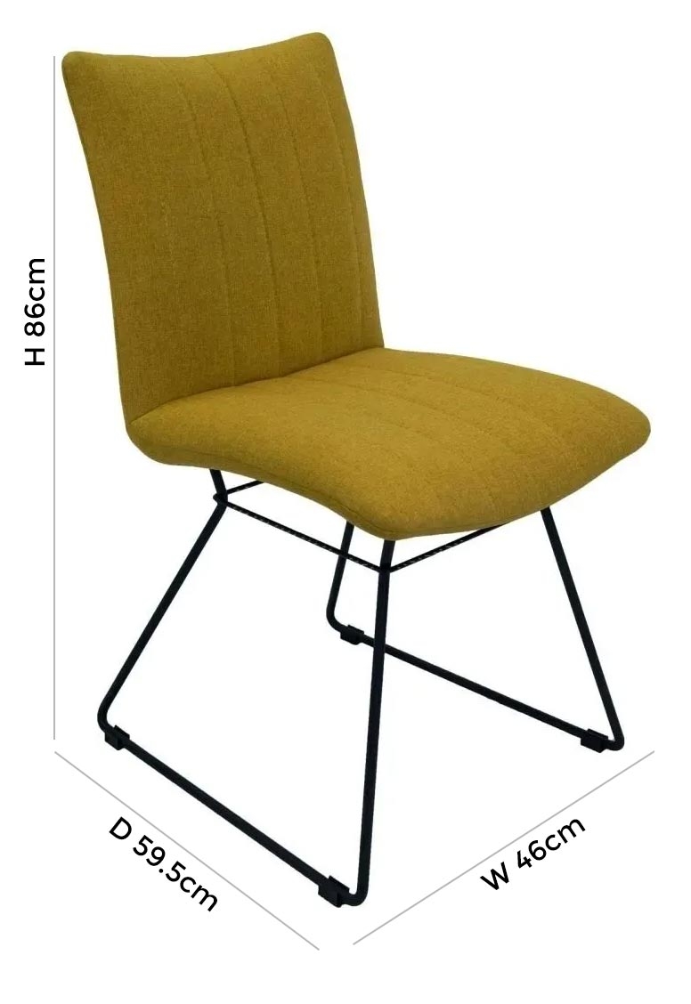 Product photograph of Aura Saffron Fabric Dining Chair Sold In Pairs from Choice Furniture Superstore.