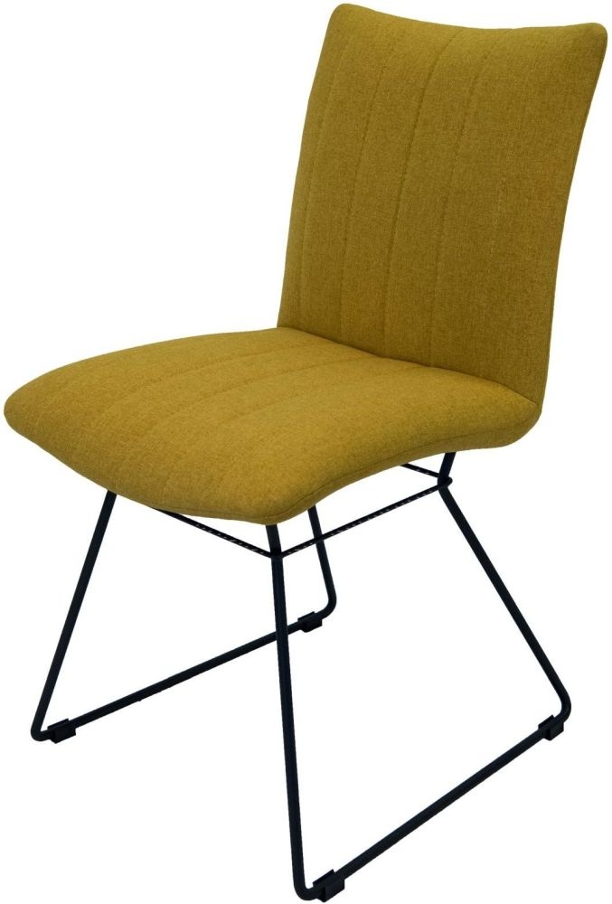 Product photograph of Aura Saffron Fabric Dining Chair Sold In Pairs from Choice Furniture Superstore.