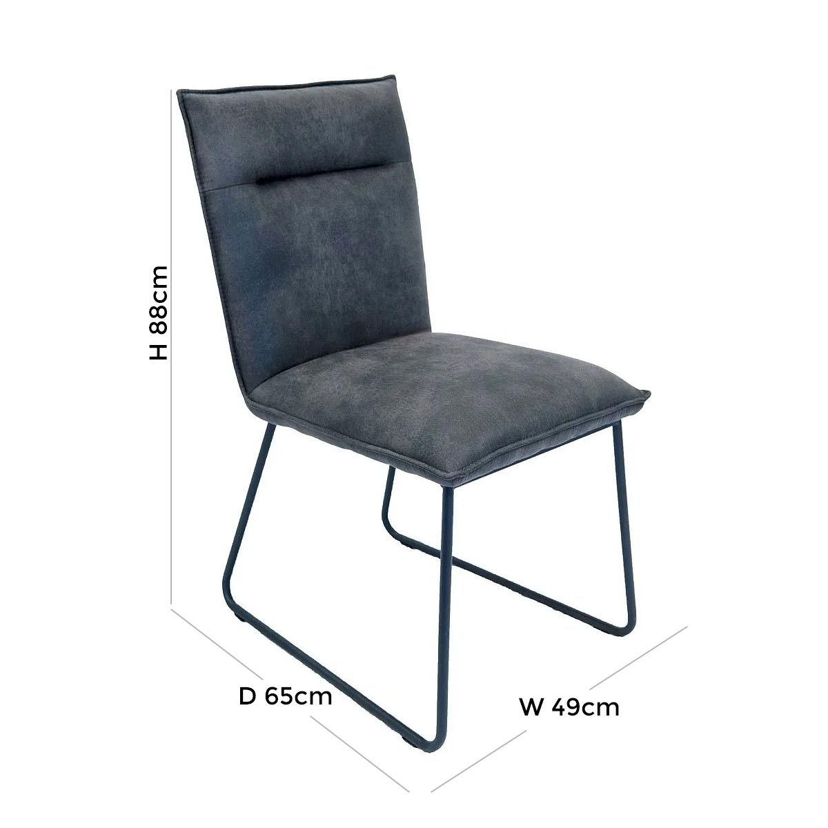Larson Grey Leather Dining Chair (Sold in Pairs)