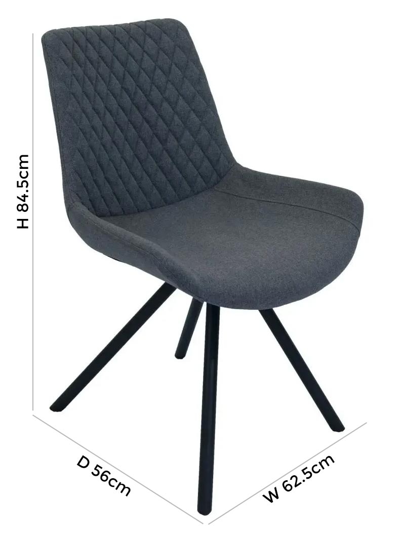 Product photograph of Sigma Shadow Grey Fabric Dining Chair Sold In Pairs from Choice Furniture Superstore.