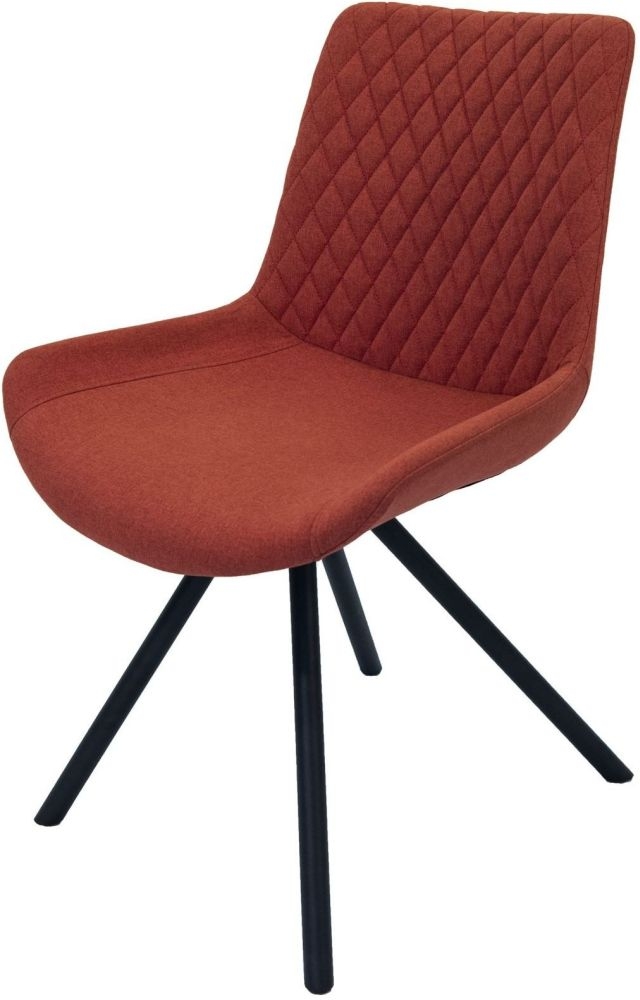 Product photograph of Sigma Burnt Orange Fabric Dining Chair Sold In Pairs from Choice Furniture Superstore.