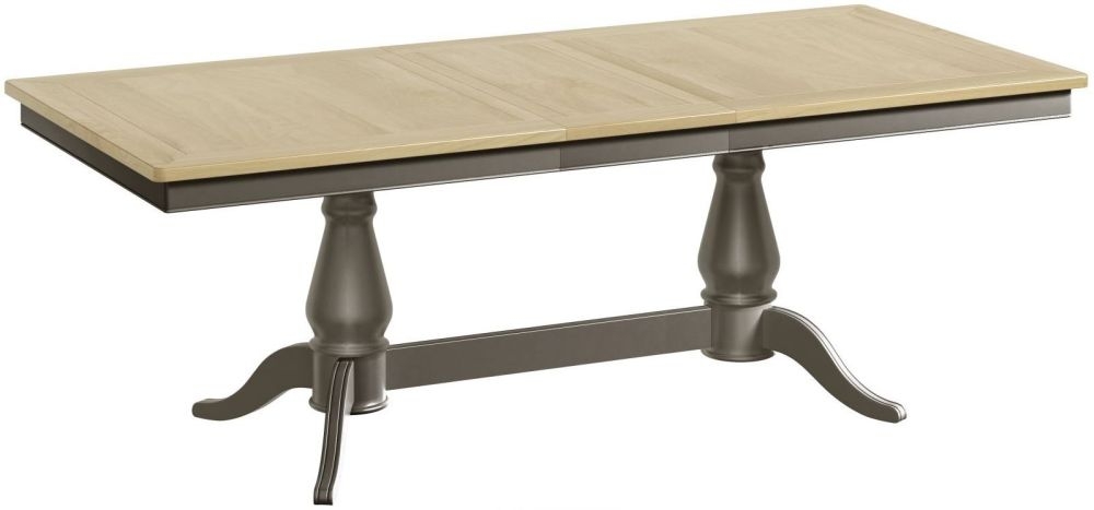 Product photograph of Harmony Grey Painted Pine 6 Seater Extending Dining Table from Choice Furniture Superstore.