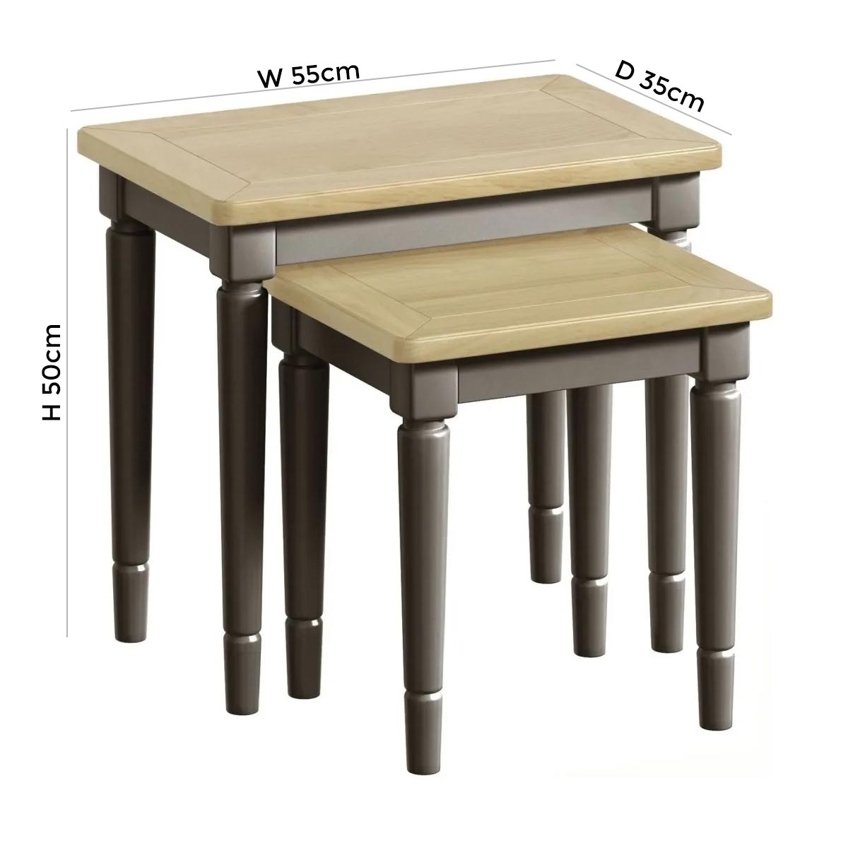 Product photograph of Harmony Grey Nest Of 2 Tables from Choice Furniture Superstore.