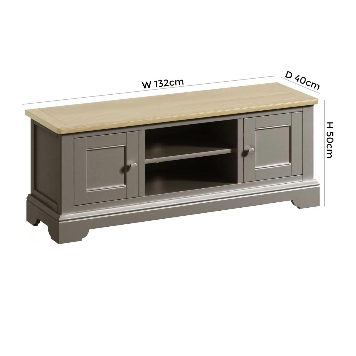 Product photograph of Harmony Grey Painted Pine Wide Tv Unit from Choice Furniture Superstore.