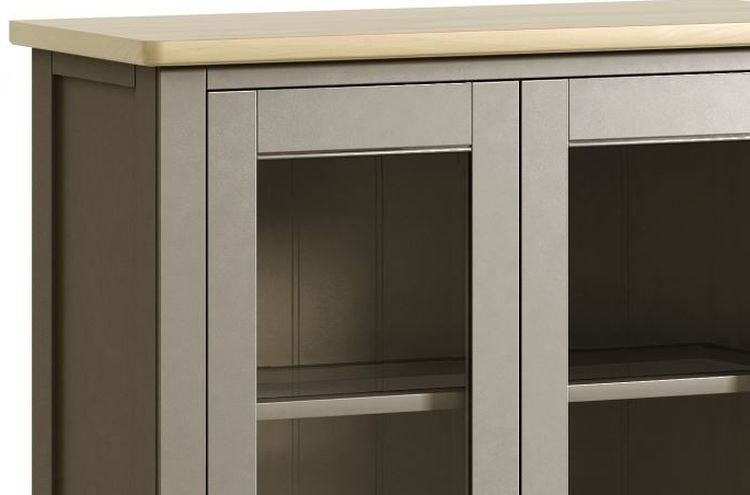 Product photograph of Harmony Grey Painted Pine Display Cabinet from Choice Furniture Superstore.