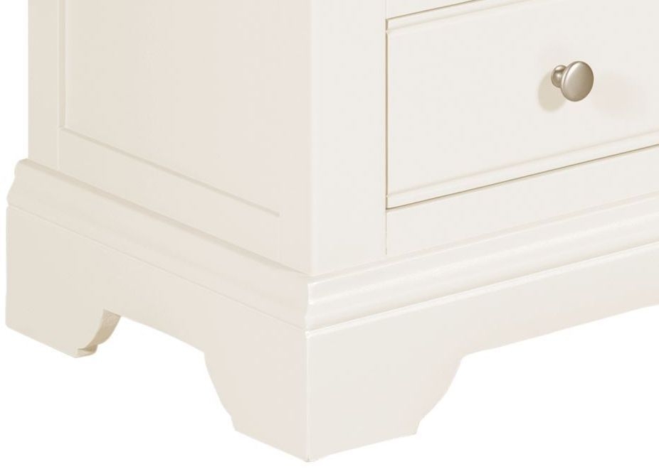 Product photograph of Lily White Painted 3 Drawer Bedside Cabinet from Choice Furniture Superstore.