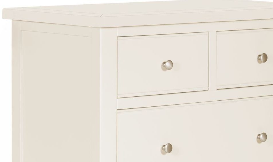 Product photograph of Lily White Painted 2 Over 3 Drawer Chest from Choice Furniture Superstore.