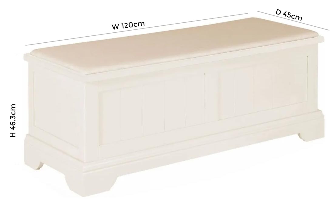 Product photograph of Lily White Painted Ottoman from Choice Furniture Superstore.