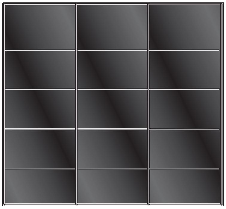 Product photograph of Vip Westside 3 Door Sliding Wardrobe In Black Glass - W 280cm from Choice Furniture Superstore.