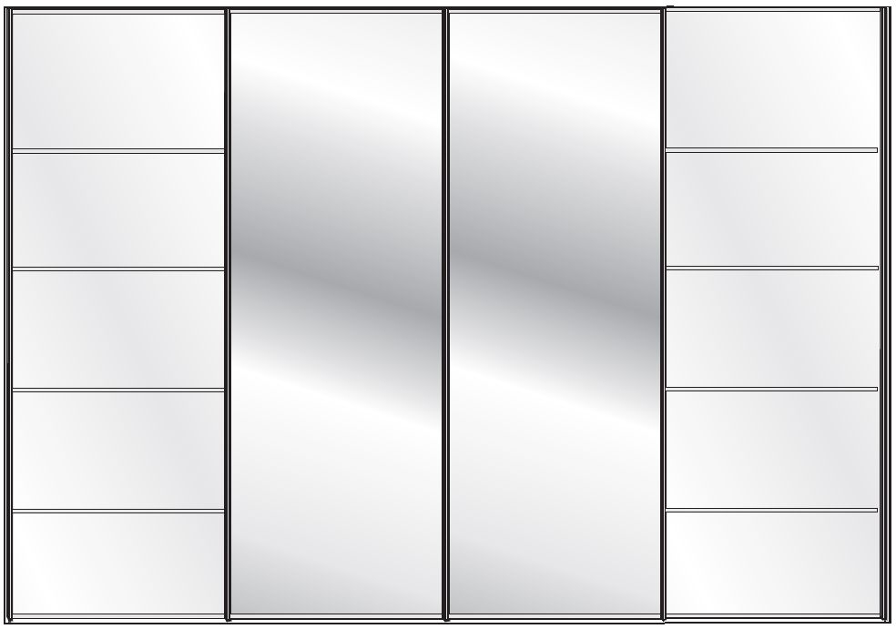 Product photograph of Vip Westside 4 Door Mirror Sliding Wardrobe In White Glass With Chrome Trims - W 330cm from Choice Furniture Superstore.