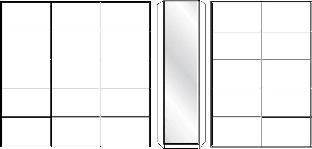Product photograph of Vip Westside 6 Door Sliding Wardrobe In White - W 493cm from Choice Furniture Superstore.