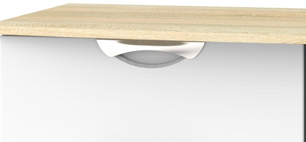 Product photograph of Camden White Gloss And Oak Effect Bed Box from Choice Furniture Superstore.
