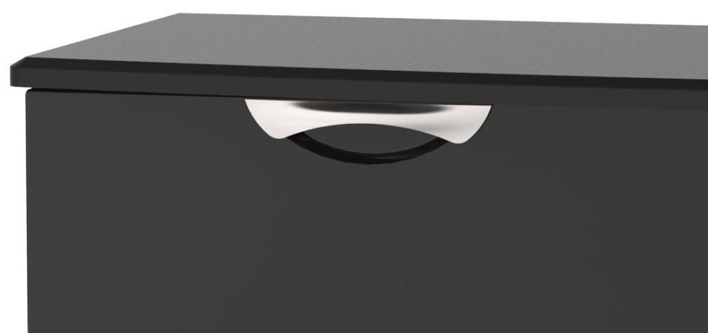 Product photograph of Camden Black Gloss 6 Drawer Midi Chest from Choice Furniture Superstore.