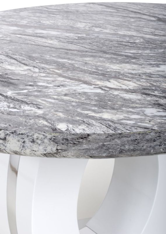 Product photograph of Neptune Round Marble Effect Grey White Dining Table from Choice Furniture Superstore.